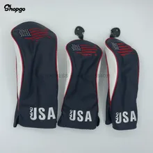 США Гольф-клуб головные уборы гольф Драйвер файрвэй лес Чехлы 1 3 5 темно-синий PU кожаный полный комплект