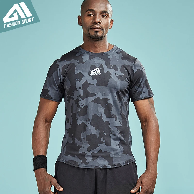 

Aimpact 2018 New Men's T-shirt Man Bodybuilding Crossfit Gym Athletic t Shirts Sport Brand Clothing Running Fitted Shirt AM1058