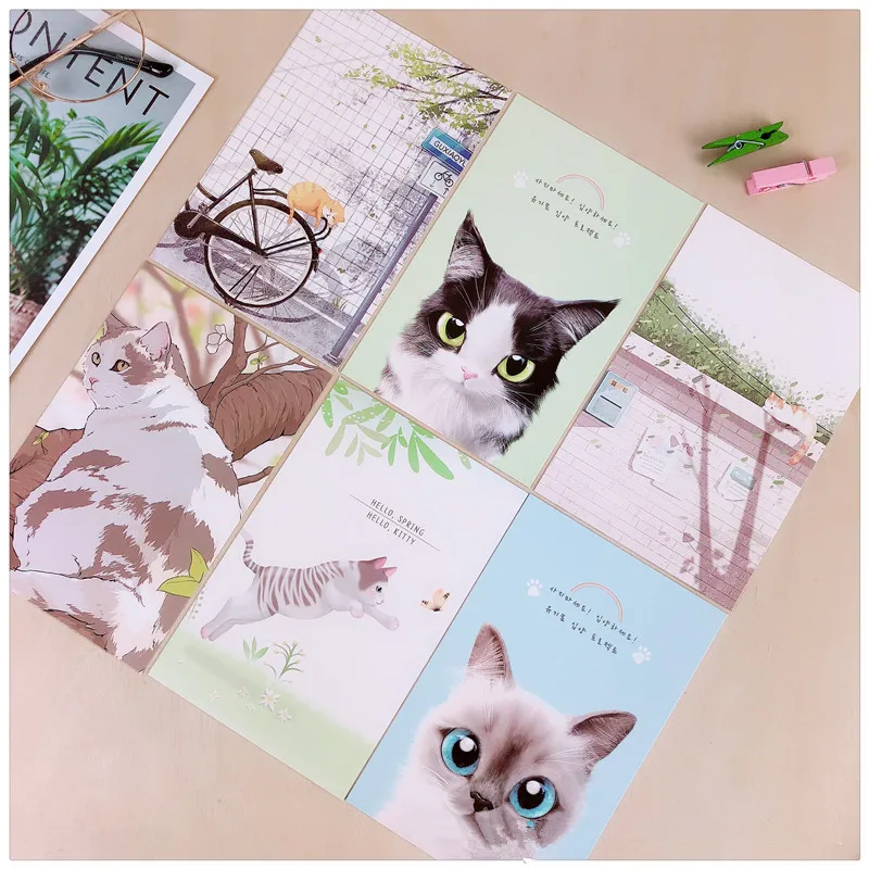 36 Sheets/Set Meet The Cute Cat Style Postcard DIY Cartoon Greeting Message Cards Christmas and New Year Gifts art postcards,pop birthday card
