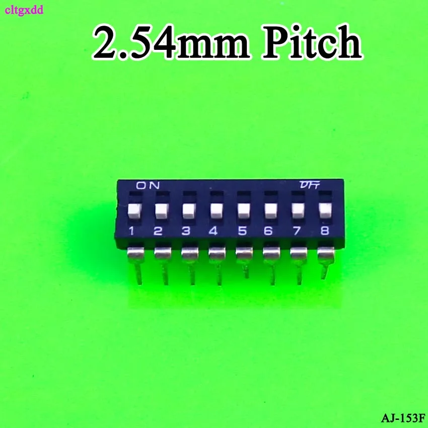 Cltgxdd Slide type Switch Module 2 3 4 5 6 8 10 PIN 2,54 мм позиционный способ DIP Pitch тумблер черный Щелчковый выключатель переключатель - Цвет: 8Pin