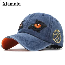 Xlamulu Женская Бейсболка Snapback шапки для мужчин Casquette Промытые винтажные вышитые шапки с глазами хлопок Bone Gorras мужская шапка s