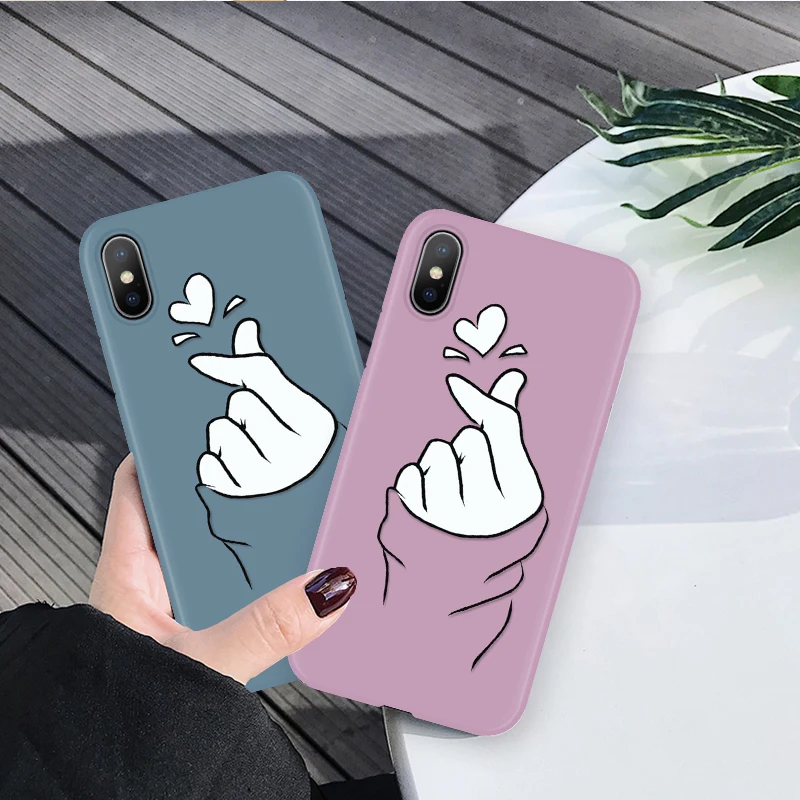 

Love Finger Case for iphone X XS Max XR 10 Candy Color Simple Cover FOR iphone 7 8 6 6S Plus Soft Silicone Case for iphone 8Plus