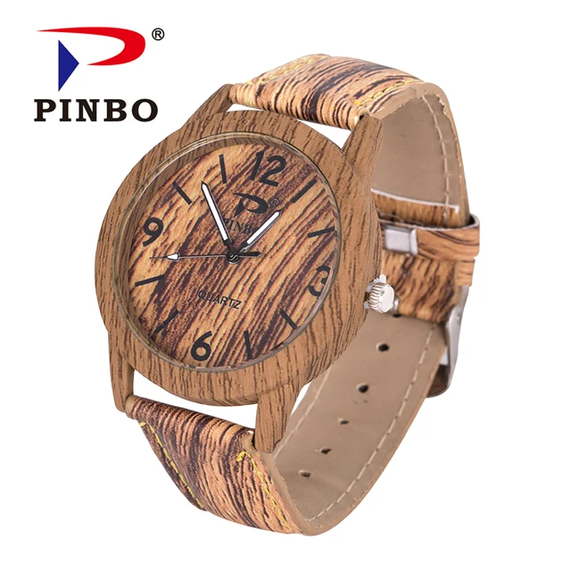 . New Fashion Casual Ladies watch Bamboo Wood Watch Men Wooden Grain Leather Starp Quartz Women Watches Reloj Mujer 5