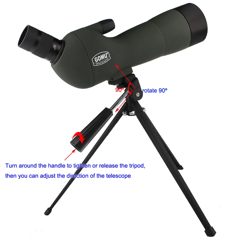 20-60x60 HD Spotting Scope Zoom Telescope with 45-Degree Angled RL38-0008-8