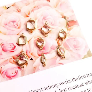 

NEW Small DIY transparent water drops rectangular irregular shaped crystal earrings necklace pendant material 1 pack of 8 pieces