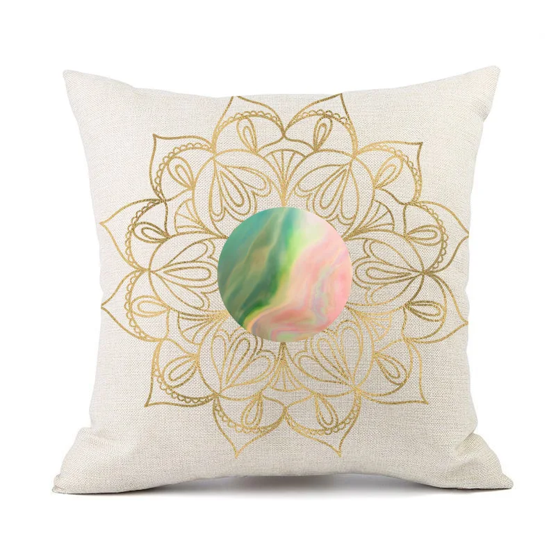 Abstract Geometry Cushion Cover Mandala Marble Print Linen Pillowcase Valentine's Day Home Decor for Sofa Chair Decorative Cover Abstract Geometry Cushion Cover Mandala Marble Print Linen Pillowcase Valentine's Day Home Decor for Sofa Chair Decorative Cover