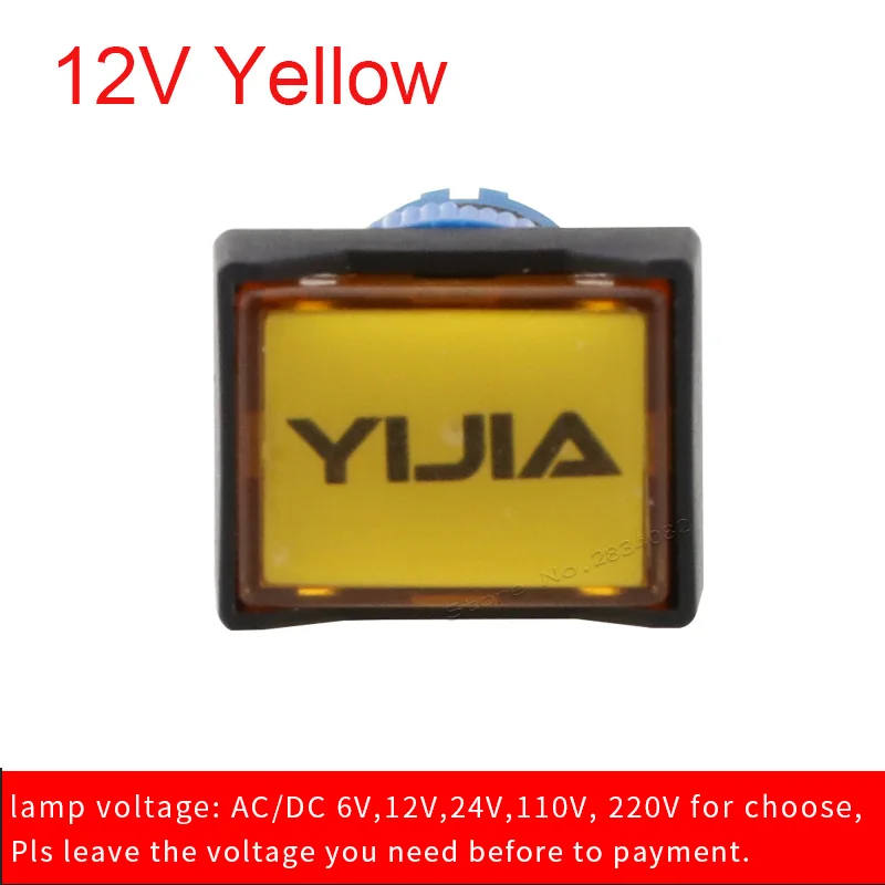 12 мм Световой индикатор прямоугольная сигнальная лампа 2 контакта LA12-D/J 6 V 12 V 24 V 110 V 220 V красный желтый зеленый синий белый светодиодный светильник - Цвет: Фиолетовый