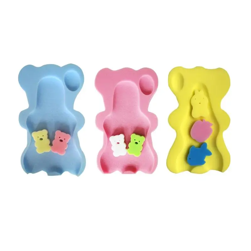 

Baby Bathing Tub Pad Chair Shelf Net Baby Shower Rack Newborn Net Bag Infant Bath Basin Bath Bed Non-Slip Sponge Pad