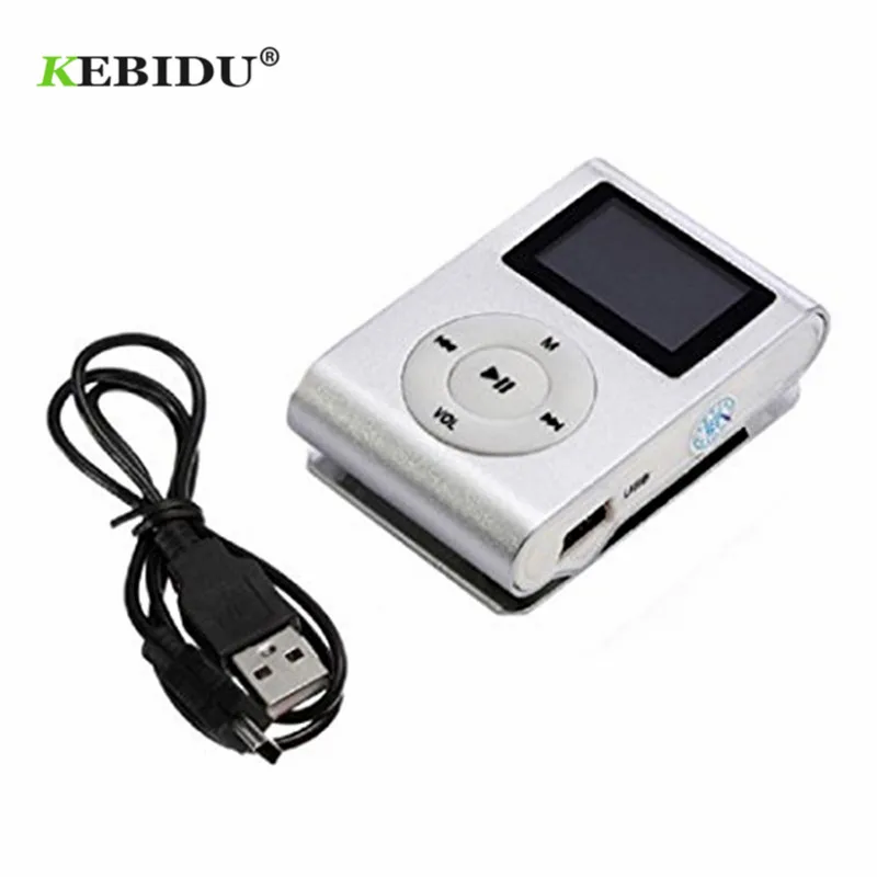 

Portable MP3 Music Players Digital LCD Screen Metal Mini Clip MP3 Player with Micro TF/SD Slot with Earphone and USB Cable