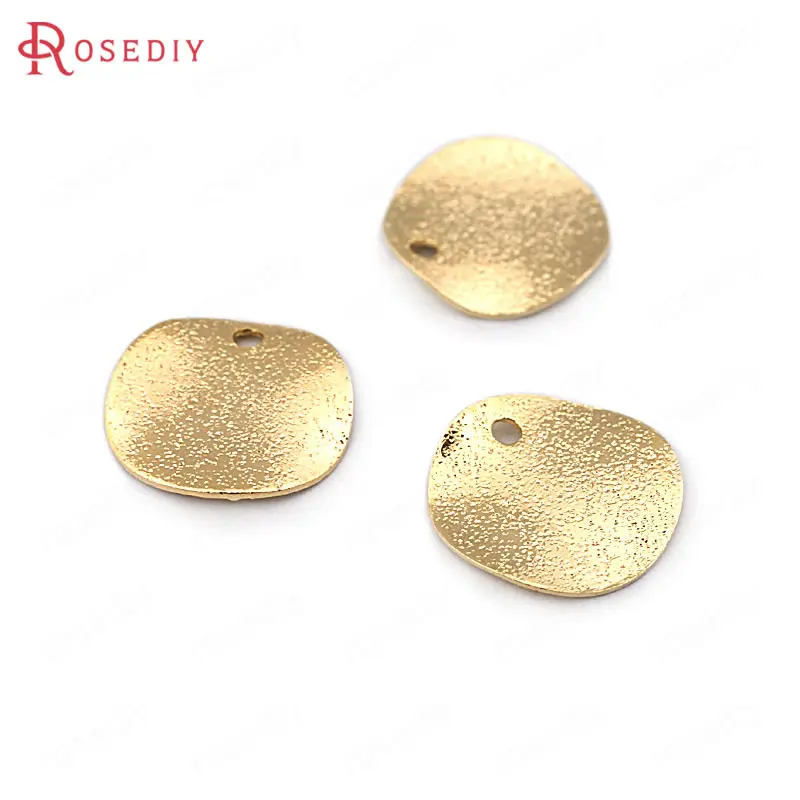 (33637)20PCS 12MM 20MM 24K Gold Color Brass Frosted Wave Round Disk Charms High Quality Diy Jewelry Findings Accessories | Украшения и