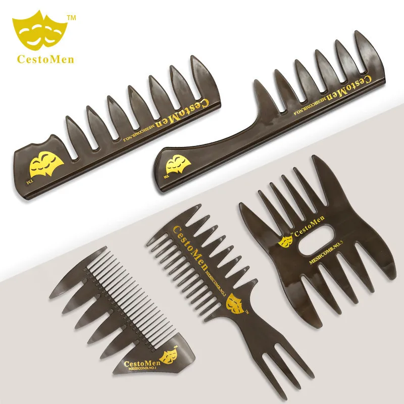 1 PCS Hot Sale Retro Style Wide Teeth Comb Anti-static Anti-static Hair Cutting Dyeing Comb Beard Oil Brush Comb Hairdressing Co