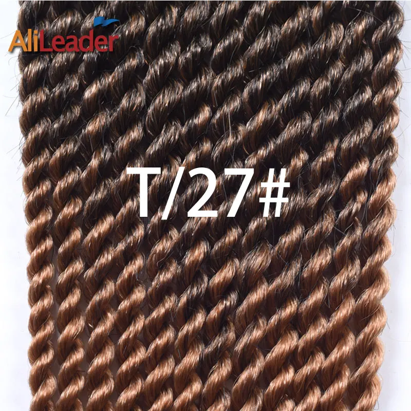 AliLeader Сенегальские скрученные волосы на крючках косы Канекалон синтетические косички волос 2" 12 корней/упаковка Omber Crotchet волос - Цвет: T1B/27