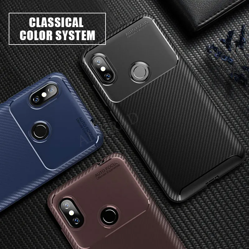 cheap Soft Silicone Carbon Fiber Case For Xiaomi Redmi Note 5 6 pro 6A 5 plus Mi A2 8 lite mi8 SE 6X Pocophone f1 Max3 Mix3 Phone Case