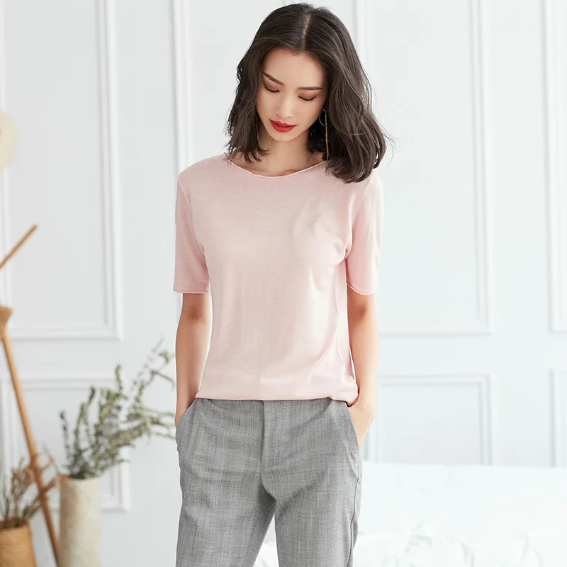 Fashion Hot New Women Summer Solid color Tops Short Sleeve