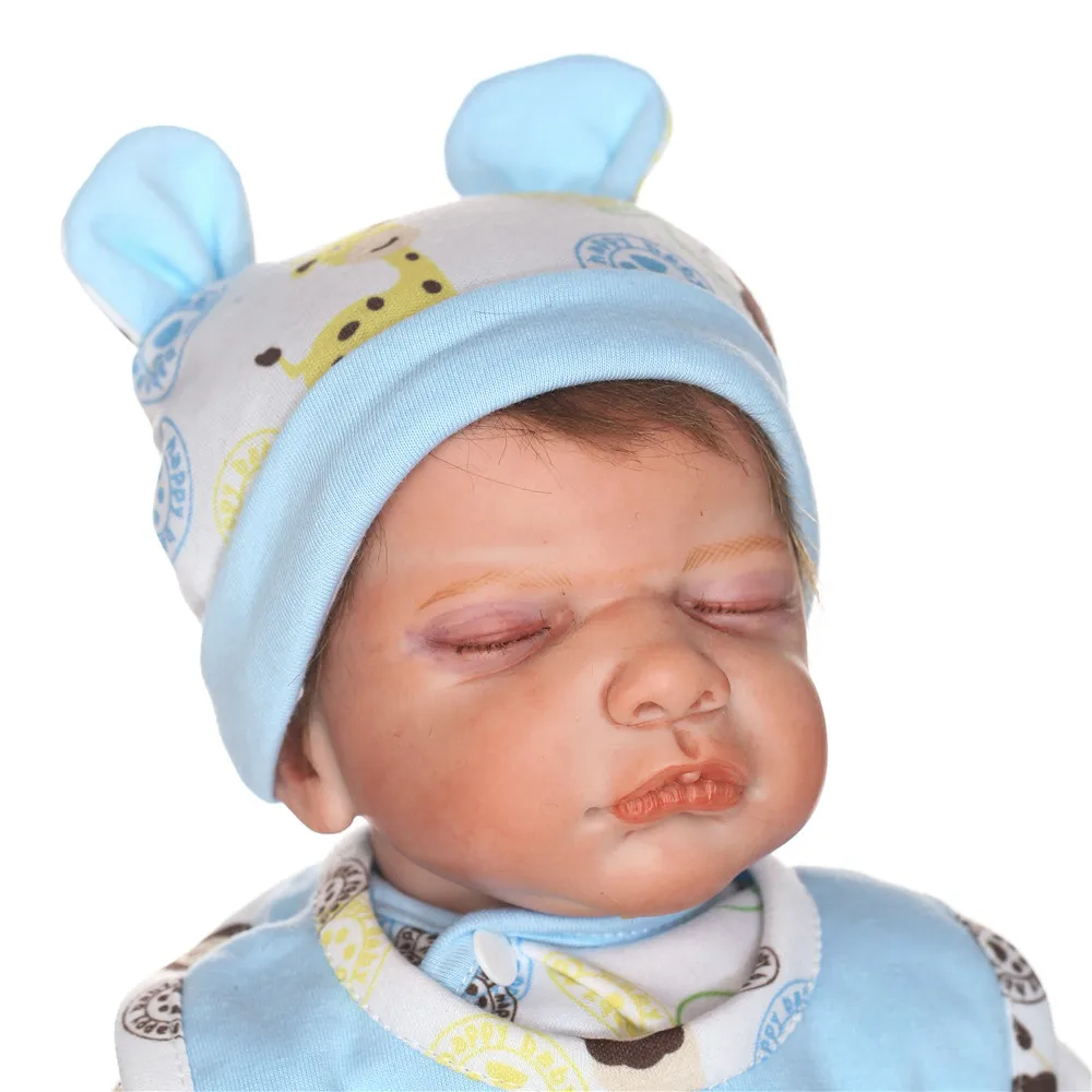 NPK 20 дюймов ручной работы Возрожденный силикон Младенцы Куклы reborn-baby ткань тело Спящая настоящая кукла reborn дети подарок на Рождество на день рождения