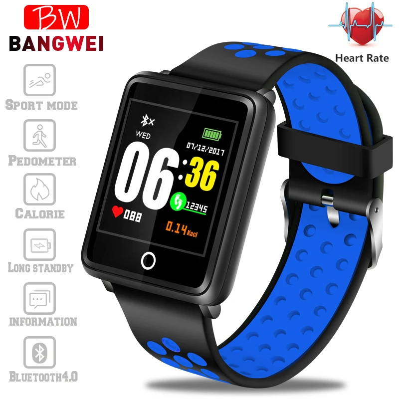 

2019New BANGWEI Men Sport Smart Watch Women's Blood Pressure Heart rate Monitoring Pedometer Tracker IP67 Waterproof Smartwatch