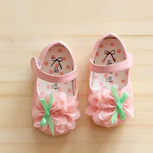 Мелкой рот кожаные ботинки цветы весной и летом Новые детские туфли принцессы с бантом детская обувь малыша обувь для девочек