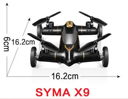 Syma X9 Mini Drone Air-Land двойной режим летающий автомобиль RC Квадрокоптер переключатель с 3D переворачивает Дрон - Цвет: BLACK