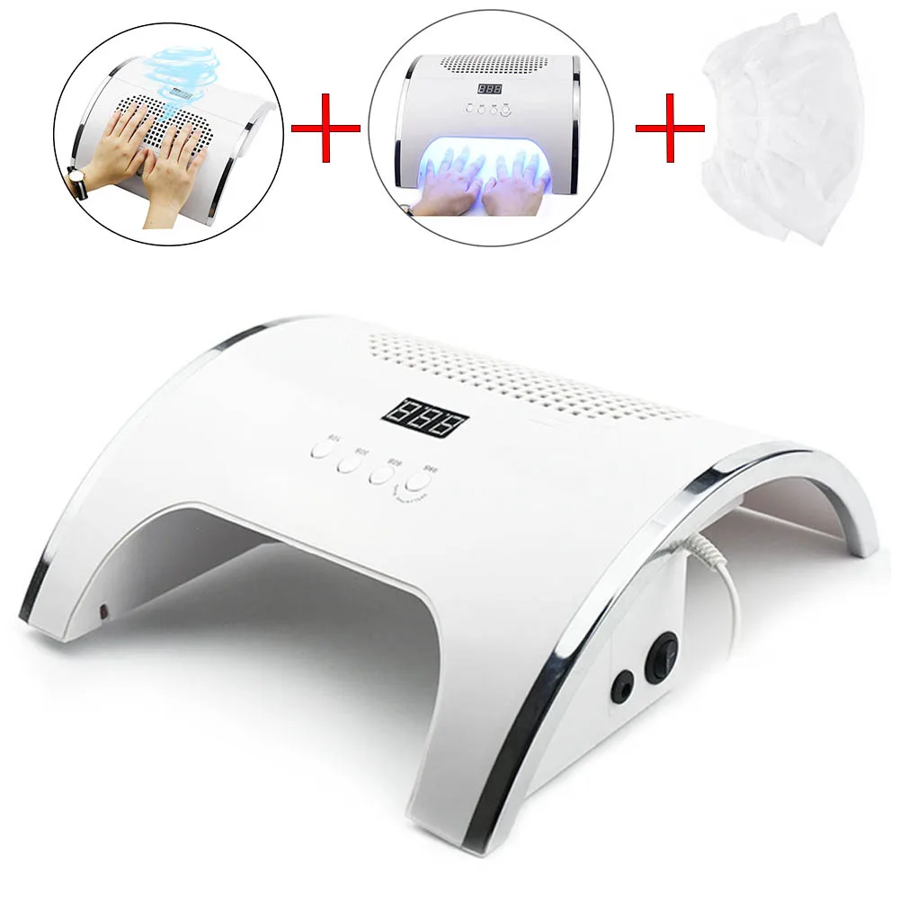

80W Nail Suction Dust Collector Strong Nail Vacuum Cleaner Machine Sun Light Nail Lamp Dryer Two In One Manicure Tools