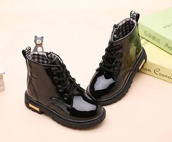 Сапоги Martin для девочек и мальчиков; обувь года; осенние детские ботинки из искусственной кожи; модные детские ботинки для малышей; теплые зимние сапоги для мальчиков