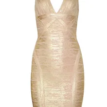 Высокое качество женское роскошное черное Золотой Серебряный металлический v-образный вырез Бандажное платье обтягивающее платье, оптовые продажи вечерние платья+ костюм