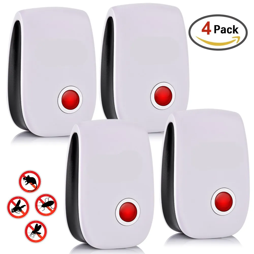 

4pc Electronic Ultrasonic Pest Repeller Rejector Anti Mosquito Fly Insect Rodent Mice Mole Repeller Indoor Pest Control Tool