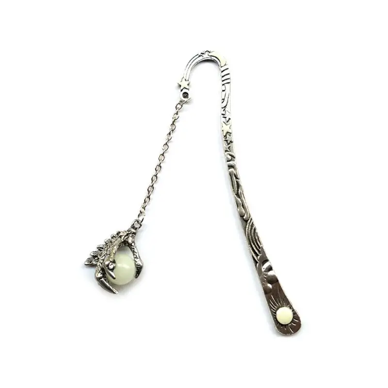 1 шт. коготь дракона светящиеся книжные закладки Ретро солнце и луна флуоресцентные светящиеся звезды Жемчуг дракона закладки высокого качества