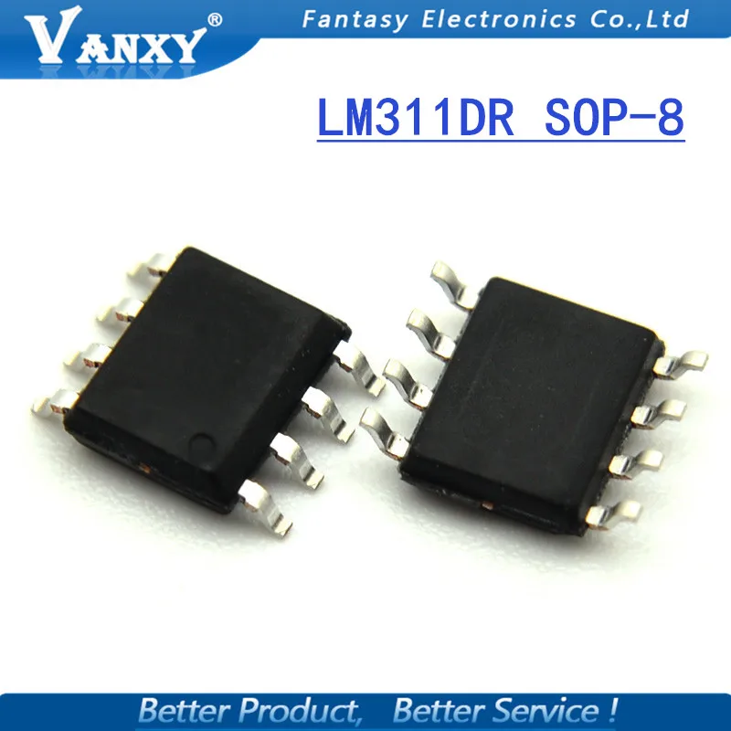 10 шт. LM311DR SOP8 LM311 лапками углублением SOP-8 SMD 311DR оперативный усилитель LM311D стандартного режима работы