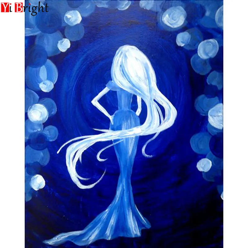 

DIY Diamond Painting Cross Stitch Long-haired beauty Home Decor Full square Rhinestone Mosaic 5D Diamond Embroidery XY1