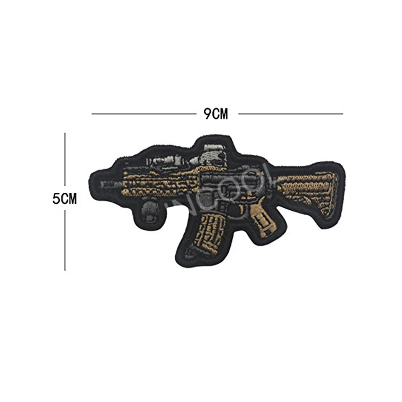 3D нашивка с вышивкой в виде мультяшного пистолета снайперская Военная Боевая нашивка тактическая эмблема значки аппликации боевые вышитые нашивки