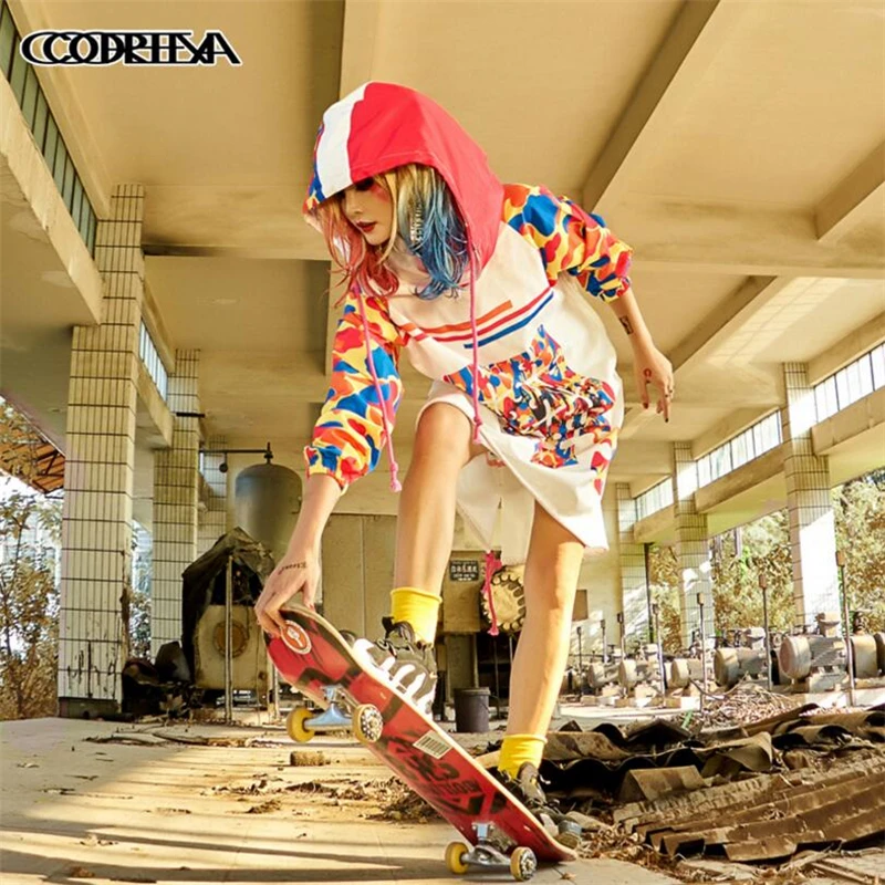 

Spring Summer Women Long Sleeve Hooded Long Jackets Big size hip hop women Thin pullover coat Ladies Hoodies Windbreaker Outwear