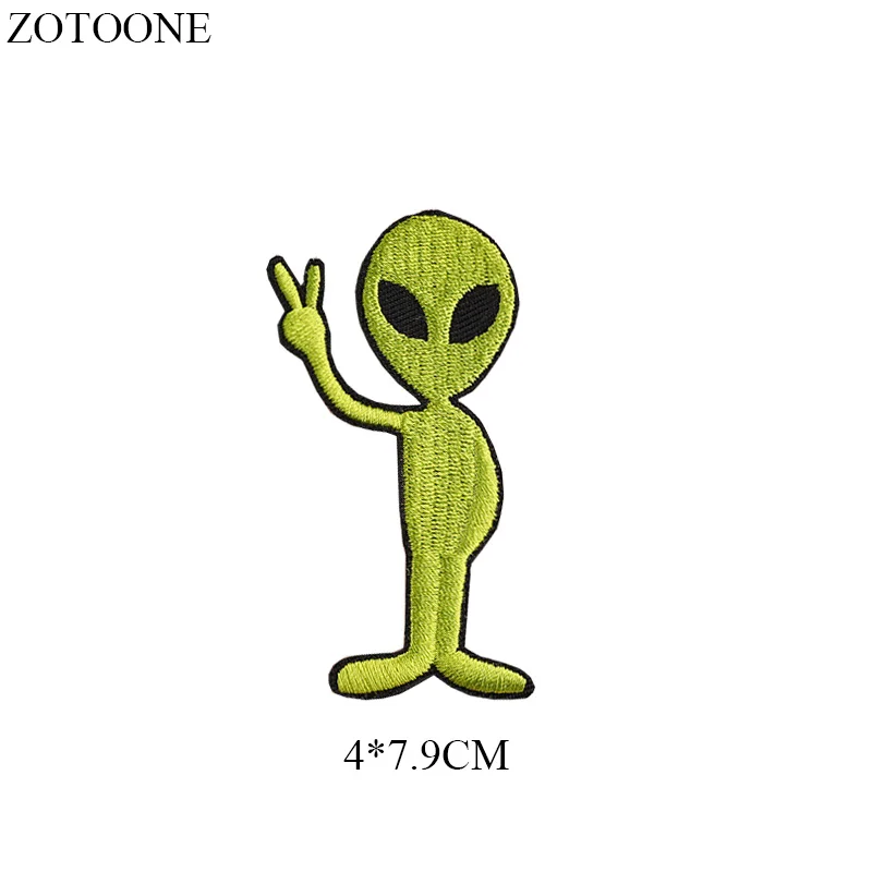 Нашивки ZOTOONE Iron on UFO, инопланетянин, астронавт, для одежды, сделай сам, аппликация, вышитая планета, космическая нашивка, наклейки для рюкзака