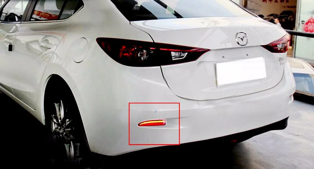 Светодиодный отражатель заднего бампера ANGRONG 2X стоп сигнал для Mazda 2 3 5 6 DY Axela
