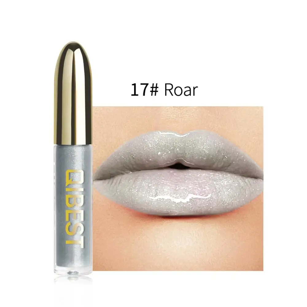 28 Colors Long Lasting Moisturizer Glitter LipGloss Tint Cosmetics Nutritious Shimmer Liquid Lipstick Beauty Lips Makeup maquiag - Color: 17