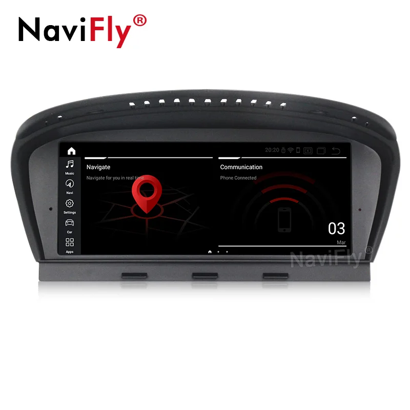 Cheap NaviFly Android9.0 8Core 4G RAM 64G ROM Car radio gps navigator for BMW 5Series E60 E61 E63 E64 E90 E91 E92 car BT wifi 4G 3