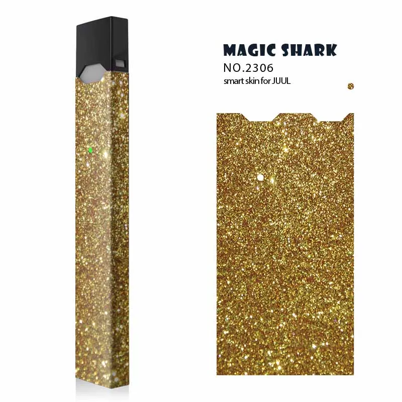 

Magic Shark Bling Gold Silver Sexy Lady Starry Sky Leaf Dreamy God Snow Case Cover Sticker for Juul