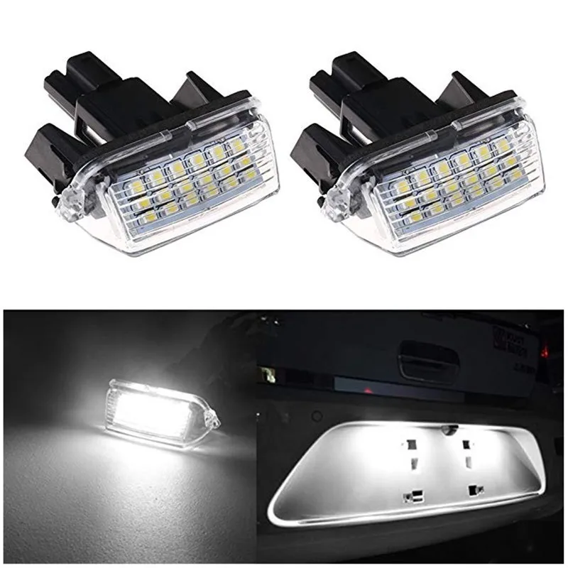 

2 pieces of car license plate lights error-free number 12V LED lamps for Toyota Corolla Camry yeris Prius Vitz avensis