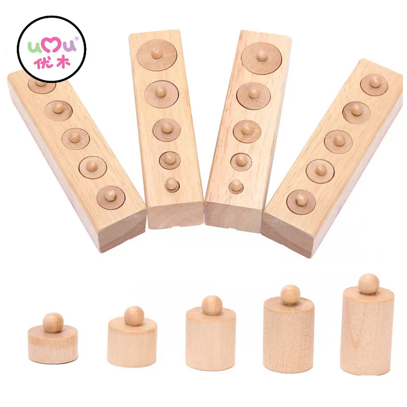 Wooden Montessori Toys For Children Early Educational Montessori Math Toy Knobbed Cylinder Montessori Materials UA2764H