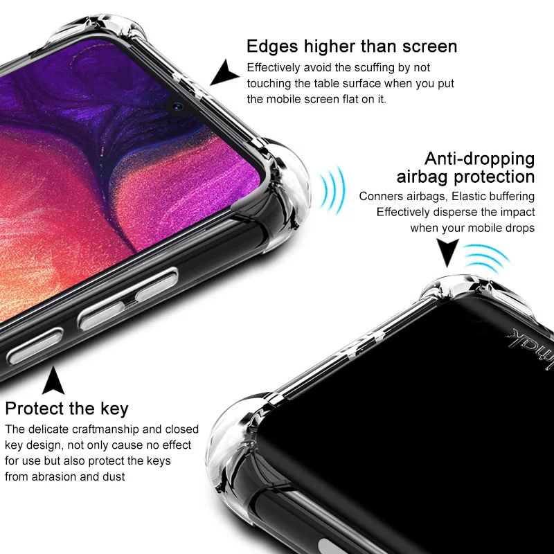 IMAK Crystal Etui for Coque Samsung A50 Case Samsung Galaxy A50 A30 A20 Cover Soft Silicone Back Shell for Samsung A30 Case A 50