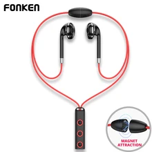 FONKEN Bluetooth наушники-вкладыши Беспроводные наушники с микрофоном спортивные магнитные наушники для телефона ожерелье наушники