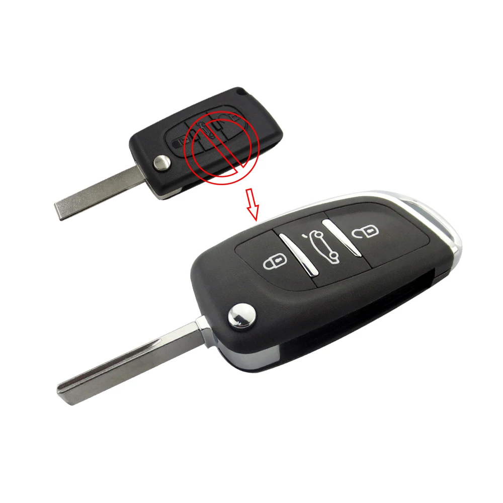 OkeyTech ID46 чип модифицированный складной дистанционный ключ 3 BTN для Peugeot 307 408 308 Citroen