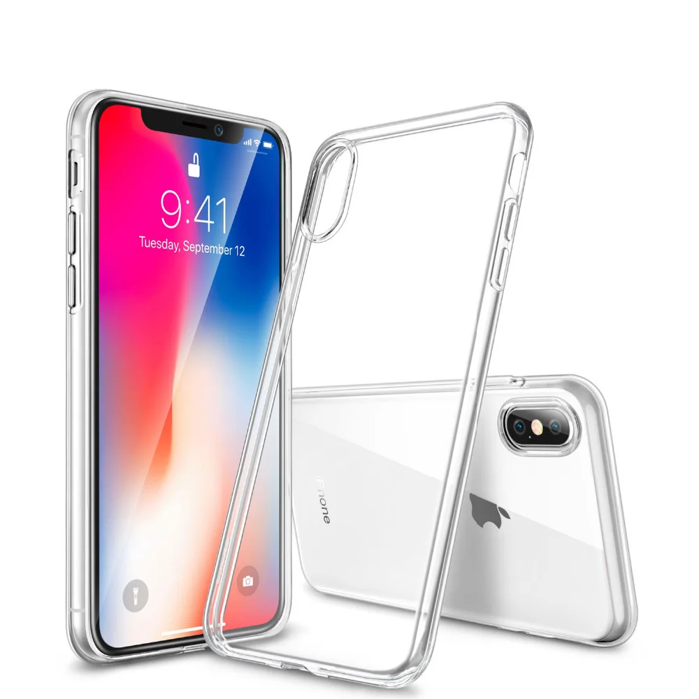 

Luxury Crystal Clear Case For iPhone X Case Ultra Slim Soft TPU Cover coque For iPhone 6 7 8 6S PLUS 5 5S Glossy Transparent