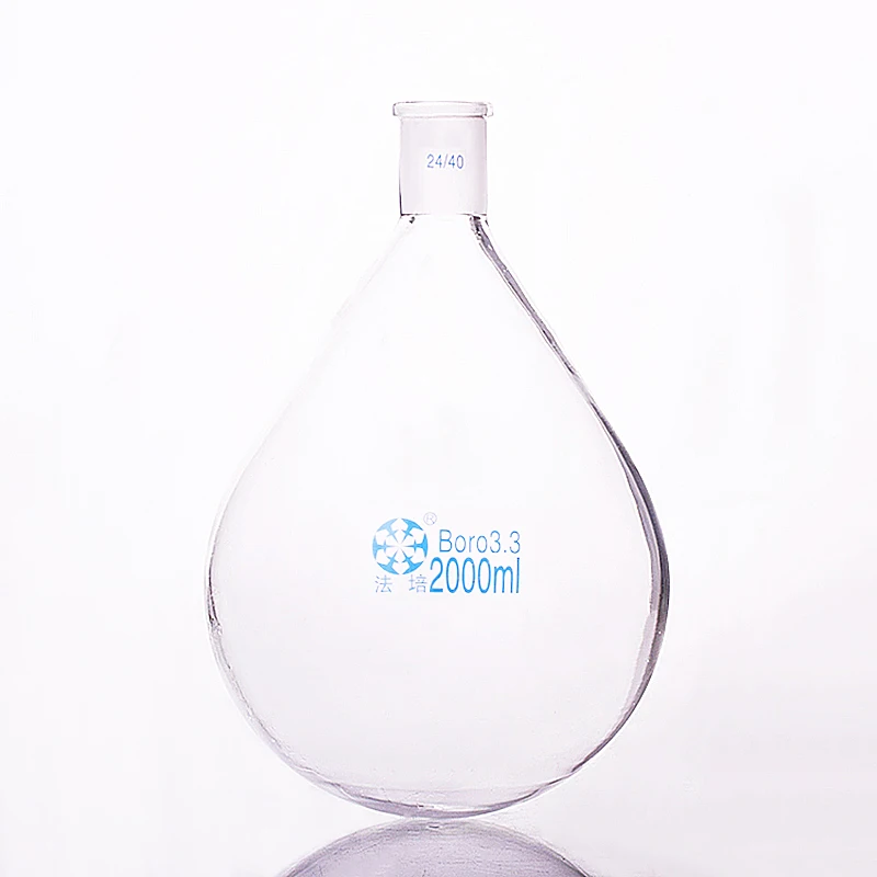 FAPE Flask Eggplant Shape Short Neck Standard Grinding Mouth Capacity 15mL-25mL-5000mL Joint 24/40