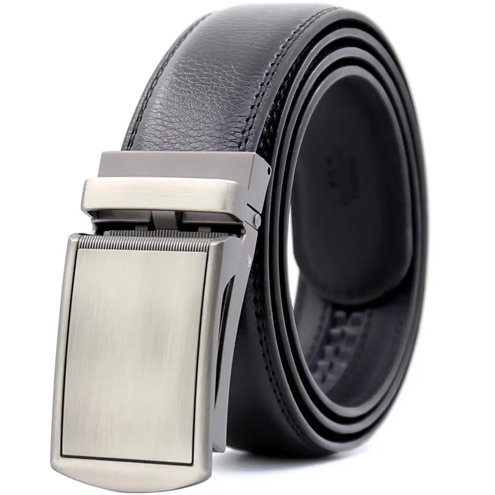 Бренд CETIRI, трендовые дизайнерские ремни для мужчин, скользящая Пряжка, трещотка, роскошный кожаный мужской ремень, автоматический поясной ремень ceinture homme - Цвет: C Black