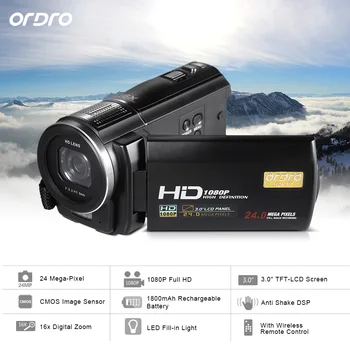 

Ordro HDV-F5 WIFI 1080P Full HD Digital Video Camera Camcorder 24MP 16X Zoom Recoding 3.0" LCD Screen remote control