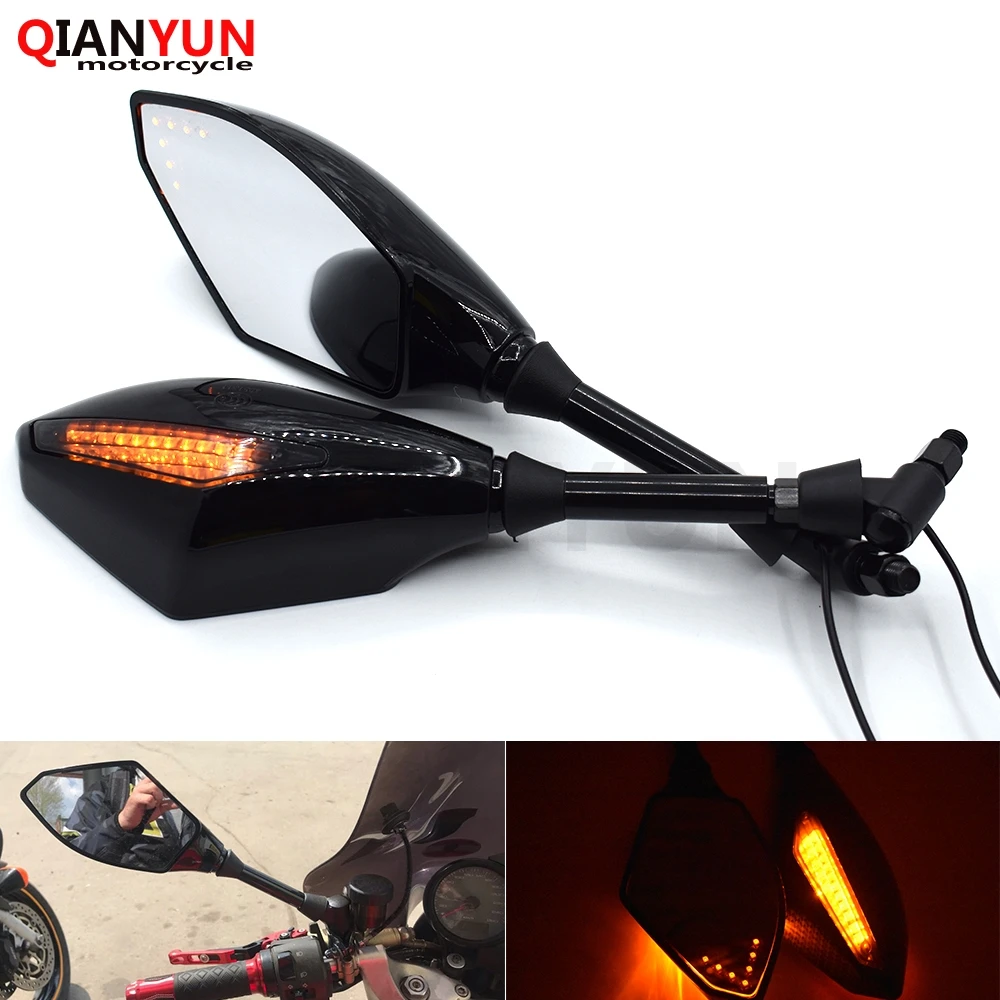 

Universal 10 mm motorcycle LED turn signal rear view mirror side mirror for HONDA CBR600F CBF600SA CBR600RR CBR900RR CBR929RR