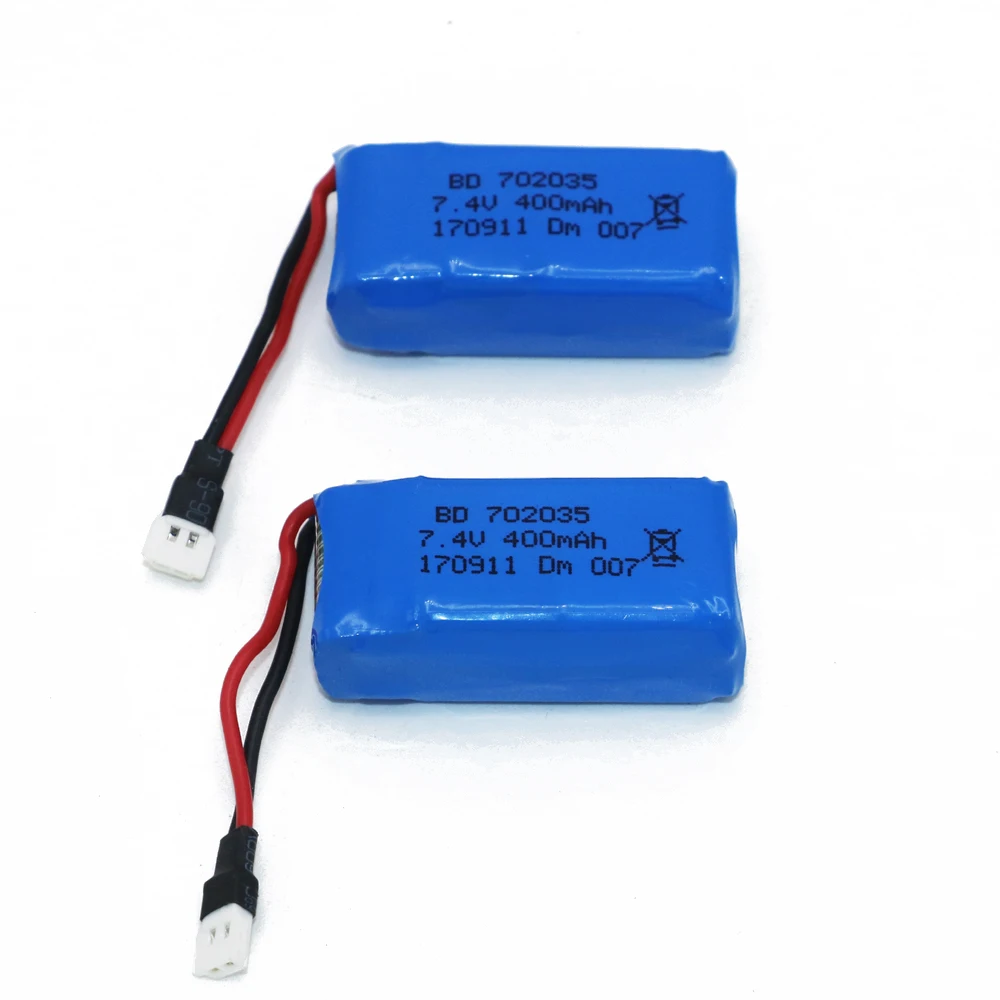 

2pcs/lot 7.4V 400mAh Lithium LiPo Battery For RC DM007 Airplane Quadcopter Drone Helicopter Toy Parts
