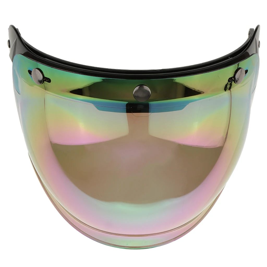 

Stainless Steel Motorcycle 3 Snap Helmet Visor Shield Flip Up Down Lens for Harley Colorful Anti-UV Anti-Fog Anti-Scratch