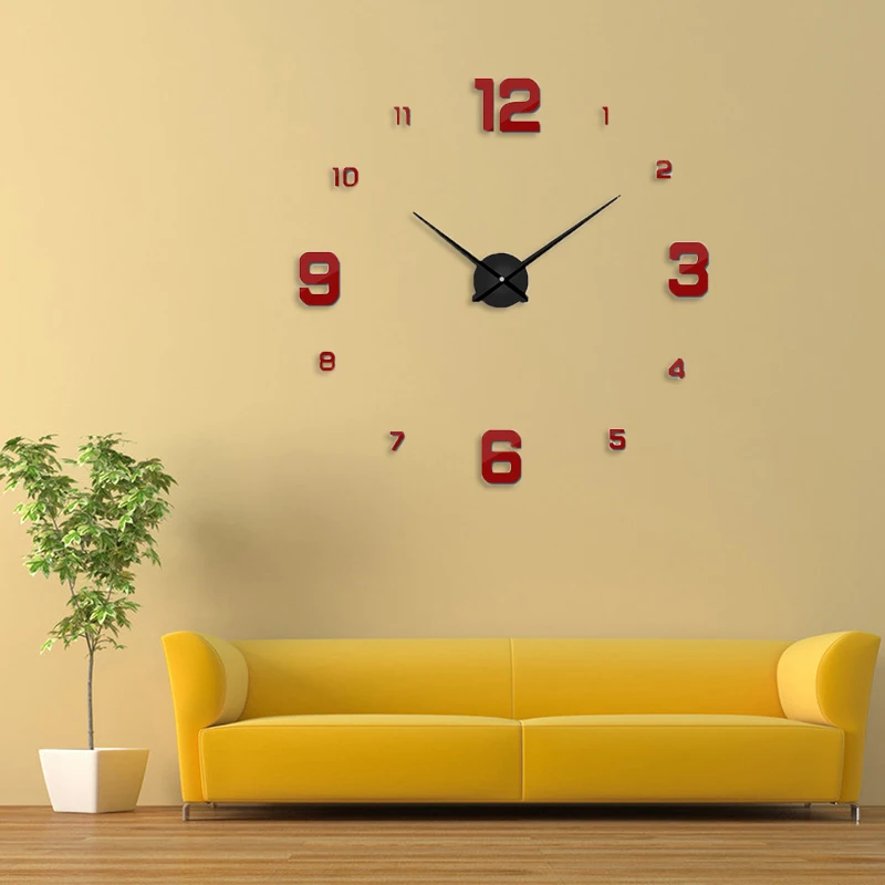 Best Selling DIY Wall Clock Silent 3D Acrylic Sticker Adhesive Modern