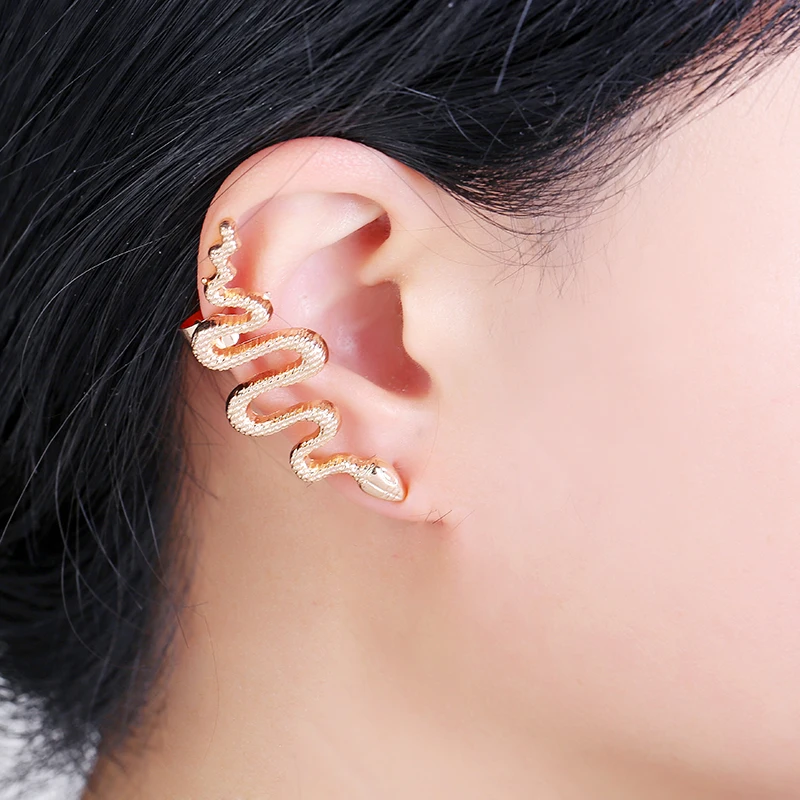 

2018Creative Fashion Jewelry Earrings Unilateral Ear Hanger Snake ear clips without ear piercings Individually designed earrings